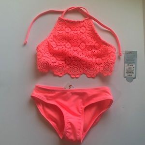 [Cat & Jack] Girls Neon Crochet Bikini